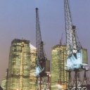 Dockland Cranes at Night